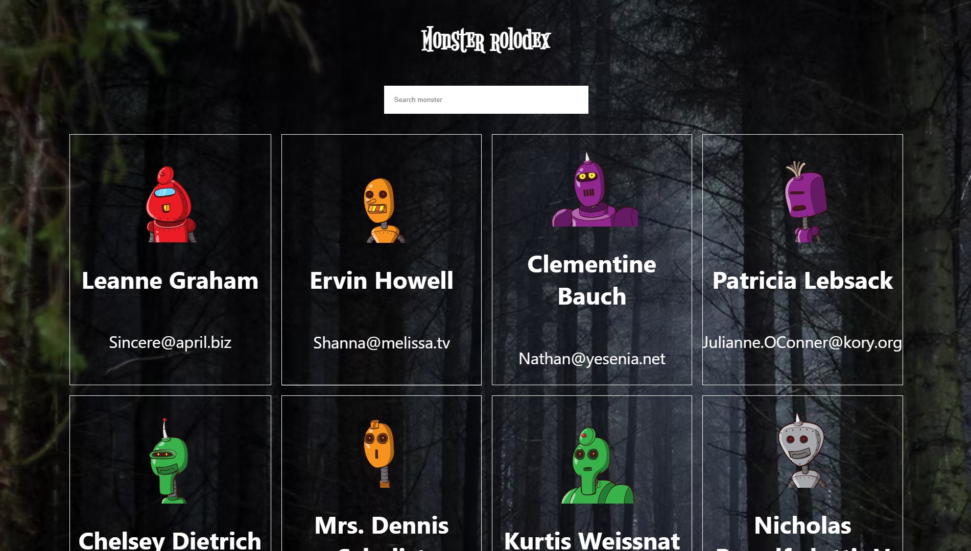 Monster rolodex